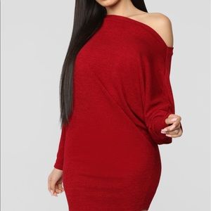No Second Guessing Dress - Burgundy